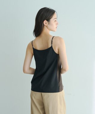 YECCA VECCA ボートネックサテンキャミ Brown