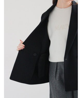 Te chichi ウール混ジャージーテーラードジャケット ブラック