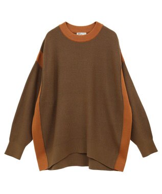 CRAFT STANDARD BOUTIQUE 洗える/とてもち配色ニットプルオーバー/24AW Khaki