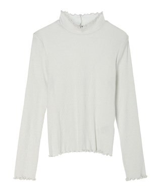 earth music&ecology ラメハイネックプルオーバー Ivory