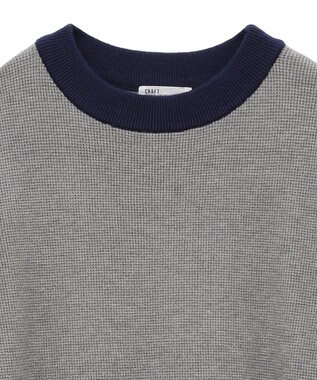 CRAFT STANDARD BOUTIQUE 洗える/とてもち配色ニットプルオーバー/24AW Gray Mixture