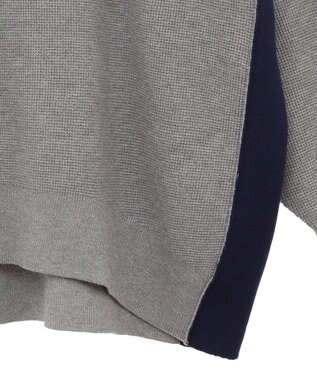 CRAFT STANDARD BOUTIQUE 洗える/とてもち配色ニットプルオーバー/24AW Gray Mixture