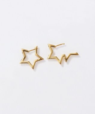 Phoebe 【金属アレルギー対応】ワンタッチライナースタービジューフープピアス　ゴールド ゴールド