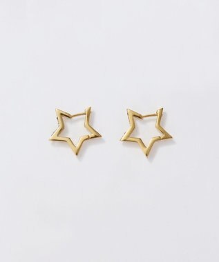 Phoebe 【金属アレルギー対応】ワンタッチライナースタービジューフープピアス　ゴールド ゴールド