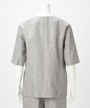 23区 【GOLD LABEL】ウールリネン ノーカラー ジャケット グレー系