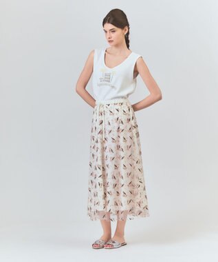 GRACE CONTINENTAL マリンembフレアスカート キナリ