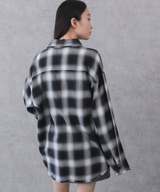 WEGO チェックBIGシャツ ブラック