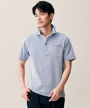 JOSEPH ABBOUD 【キングサイズ・愛されて21年！オーガニックコットン使用】ダディ ポロシャツ サックスブルー系