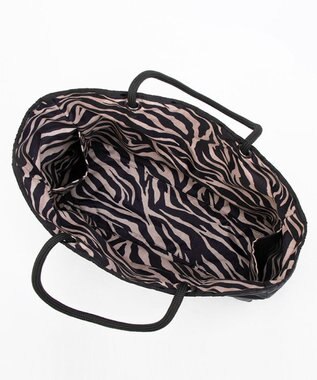 LeSportsac LARGE 2 WAY TOTE/ラフィアゼブラ/ブラック ラフィアゼブラ/ブラック