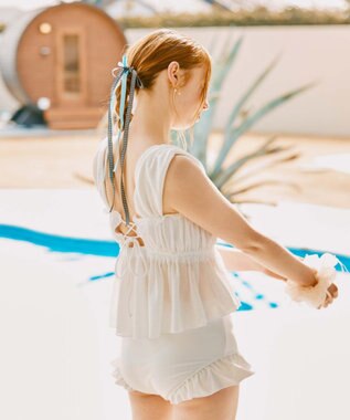 San-ai Resort（三愛水着楽園） ノンワイヤーギャザーリボンビキニ　9M　【San-ai Resort（サンアイリゾート）】 ホワイト