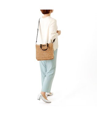 IBIZA ラフィア　2WAYバッグ 濃茶