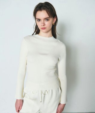 GRACE CONTINENTAL リブニットトップ ホワイト