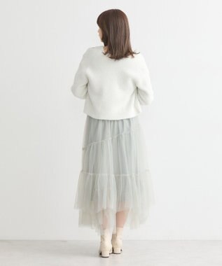earth music&ecology イレギュラーヘム段々チュールスカート Mint Green