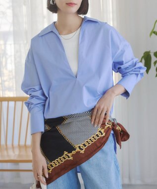 WEGO 【ANGIE VINTAGE】スキッパーシャツ サックス