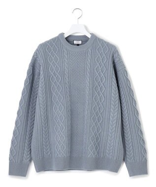 J.PRESS YORK STREET 【UNISEX】アランケーブル クルーニット サックスブルー系