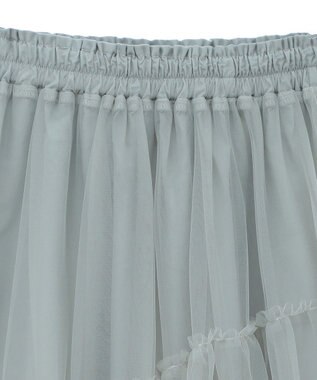 earth music&ecology イレギュラーヘム段々チュールスカート Mint Green