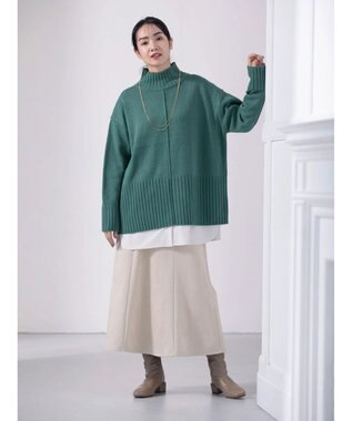 Green Parks ・ｍｉｎｉａ　ローヒールストレッチロングブーツ Beige