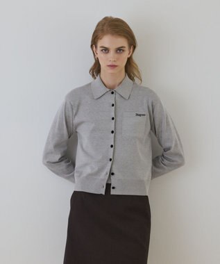 バイカラーロゴニットカーディガン