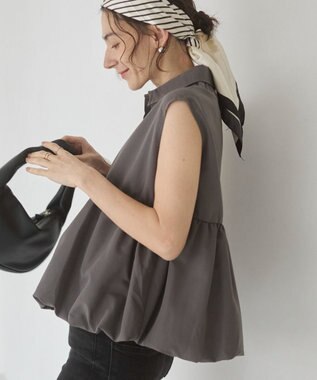 WEGO 【ANGIE VINTAGE】ティアードバルーンブラウス ダークグレー