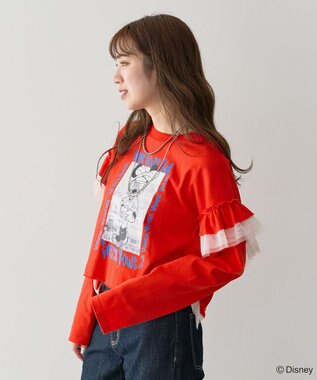 Green Parks ミッキー＆フレンズ／袖フリルショート丈ＴＥＥⅡ Red