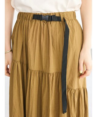 CRAFT STANDARD BOUTIQUE ガチャベルトティアードスカート Brown