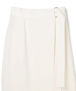 BEIGE， 【セットアップ対応・洗える・BAILA 11月号掲載】ZEPHYR / ウールライクアシンメトリープリーツスカート Ecru