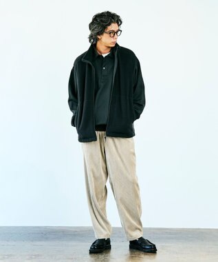 UNFILO MENS 【男女兼用】ナイロン裏毛 ポロ ブラック