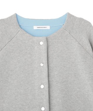 AMERICAN HOLIC Wフェイスラウンドヘム ラグランニットカーディガン Gray Mixture