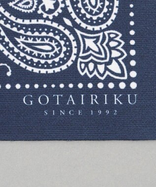 GOTAIRIKU BOX入りでギフトに最適【高機能吸水 / 抗菌防臭加工/シワになりにくい】バンダナハンカチ ネイビー×白ペイズリー