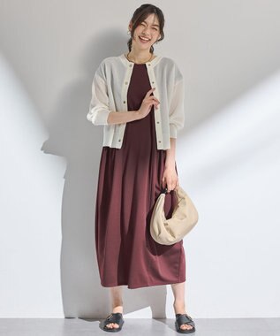 ANY シアーニットショートカーディガン エクリュ