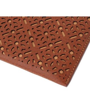 genten ダイヤカットワーク　マチなし長財布 チャ