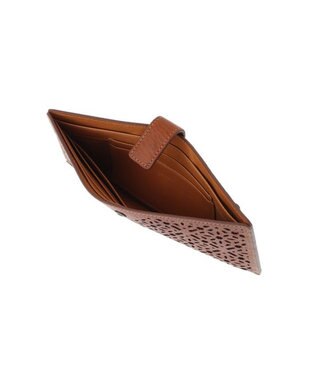 genten ダイヤカットワーク　マチなし長財布 チャ