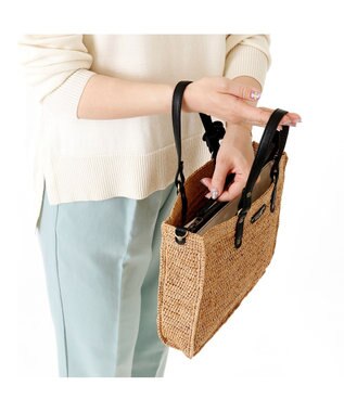 IBIZA ラフィア　2WAYバッグ 濃茶