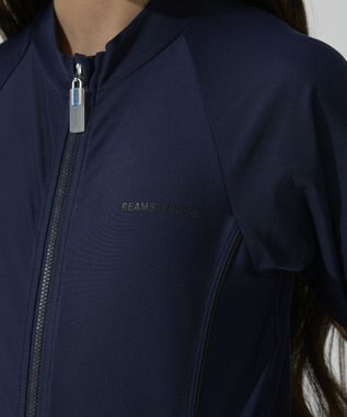 BEAMS SCHOOL 長袖フルZIPラッシュガード ネイビー×ブラック