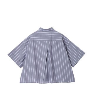 AMERICAN HOLIC イージーケア５分袖バックタックシャツ Stripe Navy