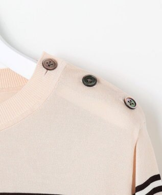 J.PRESS LADIES S SILKY WOOL ボーダー ニット ベージュ×ダークブラウン×ホワイト系