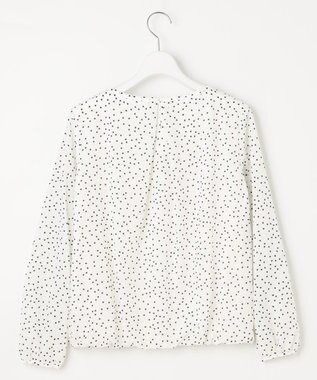 自由区 L 【洗える】ロイヤルシフォンドット柄 ブラウス オフプリント