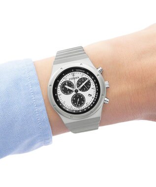 CITIZEN 【2023年度グッドデザイン賞受賞モデル】RECORD LABEL レコードレーベル エコ・ドライブ 1984 chronograph ホワイト