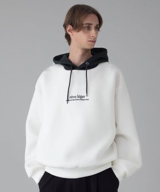 WEGO 【ユニセックス着用ITEM/MLサイズ展開】ワンポイントバイカラープルパーカー ホワイト