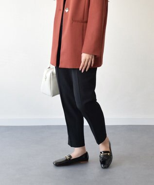 INTER-CHAUSSURES 【FABIO RUSCONI】スクエアトウサケットビットローファー ブラックエナメル