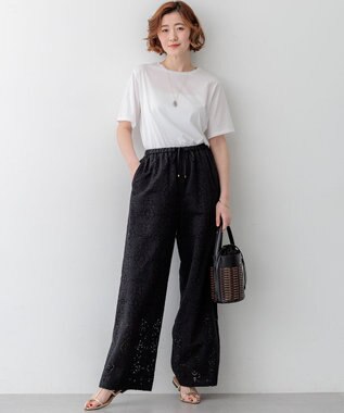 23区 S 【先行予約/見上愛さん着用】シアーコンフォート クルーネック Tシャツ ホワイト系