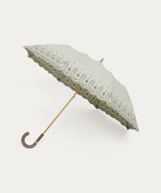 MOONBAT POLO RALPH LAUREN（ポロ ラルフローレン）晴雨兼用日傘 フローラル刺繍 折りたたみ傘 楽折 遮光 遮熱 UV カーキー