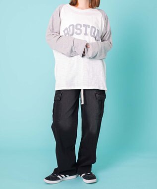 WEGO 【ウエストゴム】ドローコードウオッシュドカーゴデニム ブラック