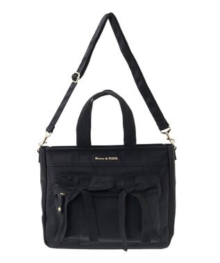 Maison de FLEUR ボンネルリボンショルダーバッグ Black