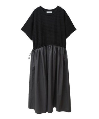 Green Parks ドロストドッキングワンピース Charcoal Gray