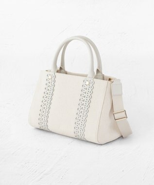 TOCCA 【大人百花掲載】LACE TOTE トートバッグ オフ キャンバス系