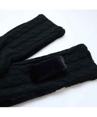 UNBILLION カシュネ cache nez / ニット×フェイクファーマフラー ブラック