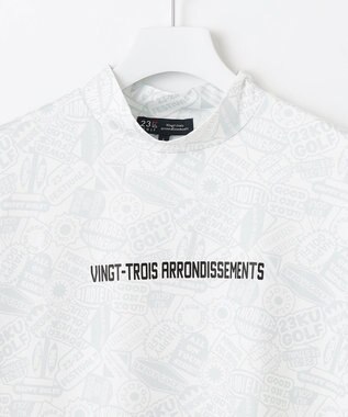 23区GOLF 【MEN】【吸水速乾・UVケア】ステッカープリント モックネックシャツ ホワイト系4