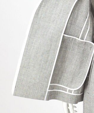 23区 【GOLD LABEL】ウールリネン ノーカラー ジャケット グレー系