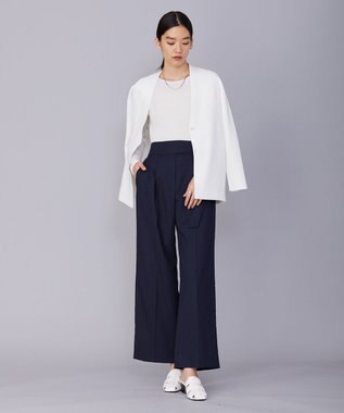 ICB 【洗える】 コットンアセテートシアー ニット オフホワイト系